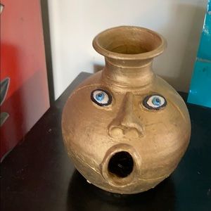 7.5” tall funny face Vase